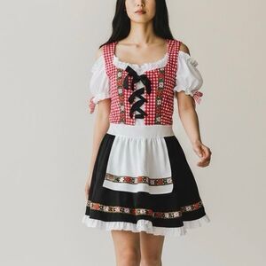 Spirit Halloween Oktoberfest Bavarian Beer Garden Babe Costume Dress Women's M